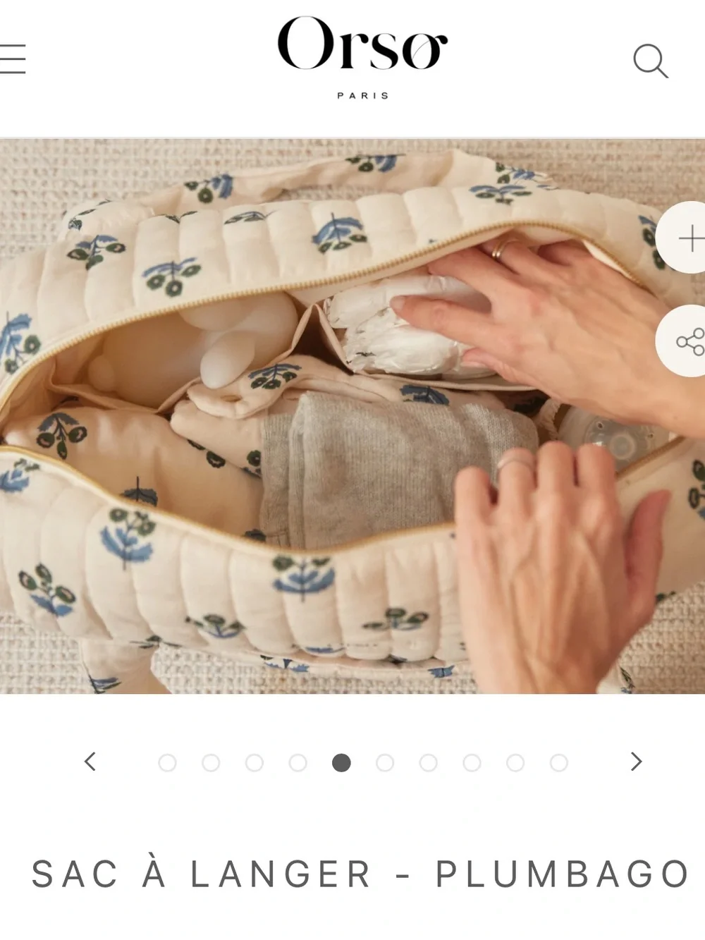 Orso Paris Diaper Bag and Poch